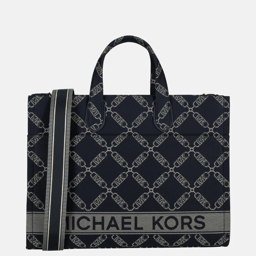 Michael Kors Gigi shopper L navy multi bij Duifhuizen